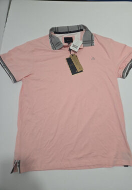Marc Asher Pink Polo Shirt Short Sleeve Men’s Size L NWT Discoloration
